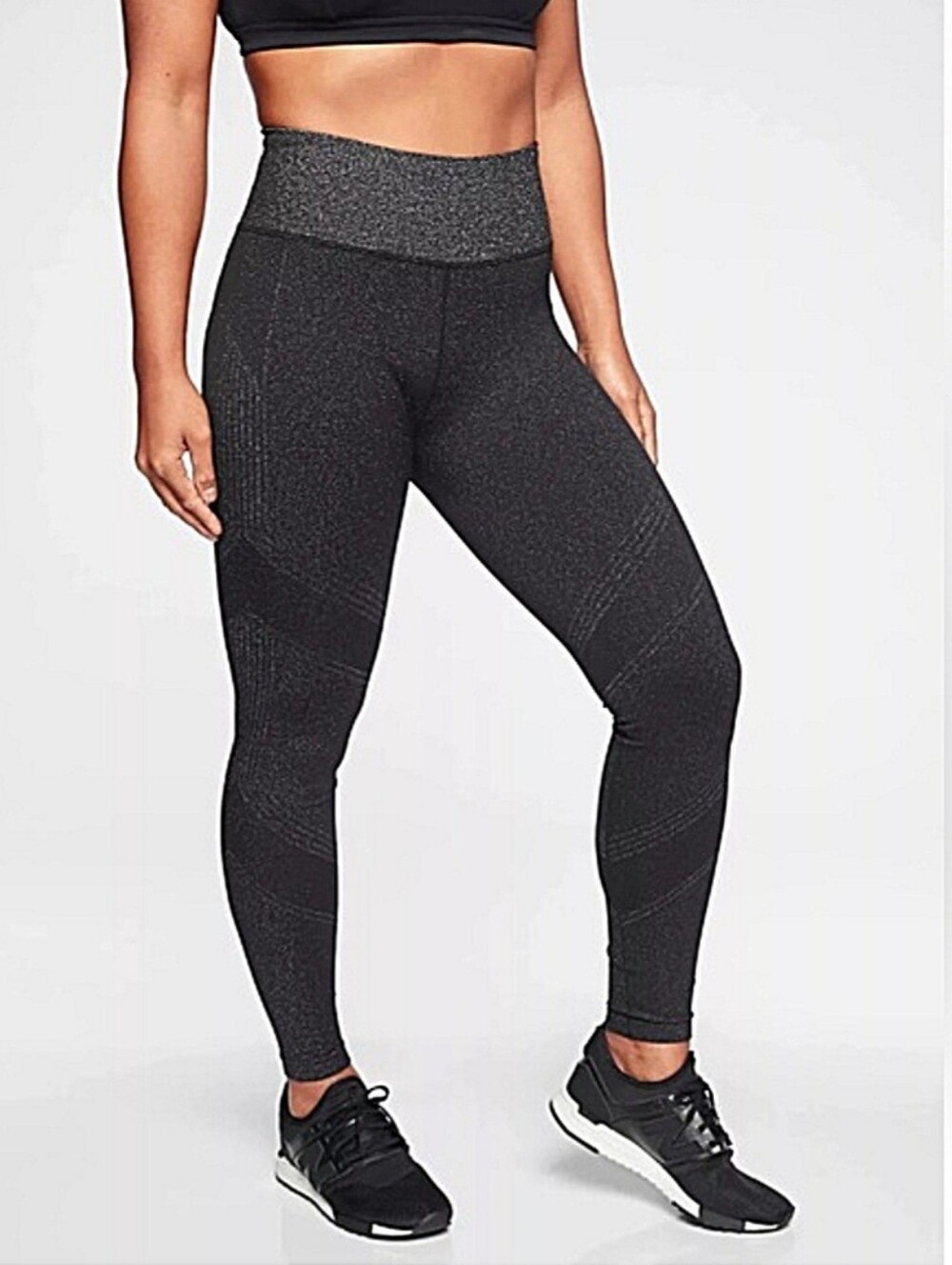 Athleta "Twilight Tight" Metallic Sparkle Grey Silver Legging | Women's Size L